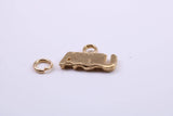 USA Charm, Traditional Charm, Made from Solid 9ct Yellow Gold, British Hallmarked, Complete with Attachment Link