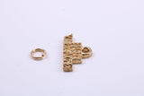Bon Voyage Charm, Made from Solid 9ct Yellow Gold, British Hallmarked, Complete with Attachment Link