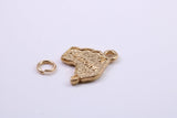 Australia Charm, Made from Solid 9ct Yellow Gold, British Hallmarked, Complete with Attachment Link