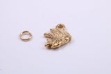 Angel Fish Charm, Traditional Charm, Made from Solid 9ct Yellow Gold, British Hallmarked, Complete with Attachment Link