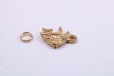 Angel Fish Charm, Traditional Charm, Made from Solid 9ct Yellow Gold, British Hallmarked, Complete with Attachment Link