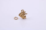 Angel Fish Charm, Traditional Charm, Made from Solid 9ct Yellow Gold, British Hallmarked, Complete with Attachment Link