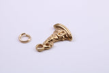 Wizards Hat Charm, Made from Solid Cast Yellow Gold, British Hallmarked, Complete with Attachment Link