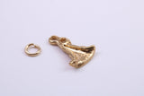 Wizards Hat Charm, Made from Solid Cast Yellow Gold, British Hallmarked, Complete with Attachment Link