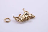 Stallion Charm, Traditional Charm, Made from Solid 9ct Yellow Gold, British Hallmarked, Complete with Attachment Link