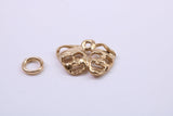 Pantomime Mask Charm, Traditional Charm, Made from Solid 9ct Yellow Gold, British Hallmarked, Complete with Attachment Link