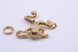 Frog Charm, Traditional Charm, Made from Solid 9ct Yellow Gold, British Hallmarked, Complete with Attachment Link