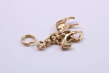 Lady Godiva Charm, Traditional Charm, Made from Solid 9ct Yellow Gold, British Hallmarked, Complete with Attachment Link