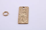 100 Dollar Bill Charm, Traditional Charm, Made from Solid 9ct Yellow Gold, British Hallmarked, Complete with Attachment Link