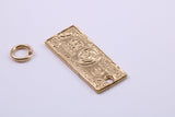 100 Dollar Bill Charm, Traditional Charm, Made from Solid 9ct Yellow Gold, British Hallmarked, Complete with Attachment Link