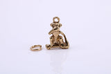Speak no Evil Monkey Charm, Made from Solid Cast Yellow Gold, British Hallmarked, Complete with Attachment Link