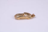 E Type Jaguar Car Charm, Made From Solid Cast Yellow Gold, British Hallmarked and Complete With Attachment Link