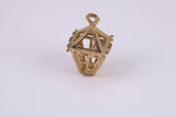 Lantern Charm, Traditional Charm, Made From Solid Yellow Gold with British Hallmark Silver, Complete with Attachment Link