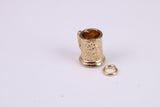 Beer Tankard Charm, Traditional Charm, Made From Solid Yellow Gold with British Hallmark, Complete with Attachment Link