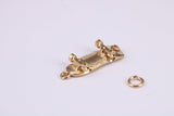Skateboard Charm, Traditional Charm, Made From Solid Yellow Gold with British Hallmark, Complete with Attachment Link