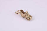 Football Boots Charm, Traditional Charm, Made From Solid Yellow Gold with British Hallmark, Complete with Attachment Link