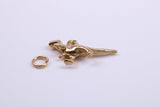 Dinosaur Charm, Traditional Charm, Made from Solid 9ct Yellow Gold, British Hallmarked, Complete with Attachment Link