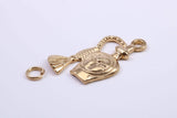 Perfume Bottle Charm, Made from Solid 9ct Yellow Gold, British Hallmarked, Complete with Attachment Link