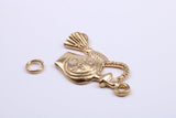 Perfume Bottle Charm, Made from Solid 9ct Yellow Gold, British Hallmarked, Complete with Attachment Link