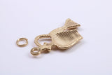 Perfume Bottle Charm, Made from Solid 9ct Yellow Gold, British Hallmarked, Complete with Attachment Link