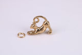 Cat Charm, Made From Solid Cast Yellow Gold with British Hallmark, Complete with Attachment Link