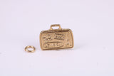 Travel Suitcase Charm, Traditional Charm, Made From Solid Yellow Gold with British Hallmark, Complete with Attachment Link