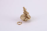 Gnome on Toadstool Charm, Traditional Charm, Made from Solid Yellow Gold, Complete with Attachment Link