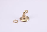 Wizards Hat Charm, Traditional Charm, Made from Solid Yellow Gold, British Hallmarked, Complete with Attachment Link