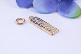 Chocolate Bar Charm, Traditional Charm, Made from Solid 9ct Yellow Gold, British Hallmarked, Complete with Attachment Link