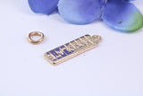 Chocolate Bar Charm, Traditional Charm, Made from Solid 9ct Yellow Gold, British Hallmarked, Complete with Attachment Link
