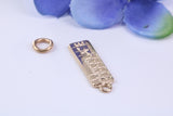 Chocolate Bar Charm, Traditional Charm, Made from Solid 9ct Yellow Gold, British Hallmarked, Complete with Attachment Link