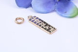 Chocolate Bar Charm, Traditional Charm, Made from Solid 9ct Yellow Gold, British Hallmarked, Complete with Attachment Link