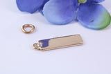 Chocolate Bar Charm, Traditional Charm, Made from Solid 9ct Yellow Gold, British Hallmarked, Complete with Attachment Link