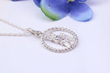 17 mm Round St Christopher necklace, Made From Solid Cast Silver