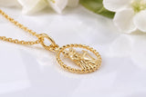 17 mm Round St Christopher Necklace, Made From Solid Cast Gold, British Hallmarked