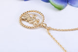 17 mm Round St Christopher Necklace, Made From Solid Cast Gold, British Hallmarked