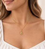 17 mm Round St Christopher Necklace, Made From Solid Cast Gold, British Hallmarked