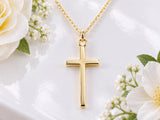 Dainty Cross Necklace, Made From Solid Cast Gold, British Hallmarked