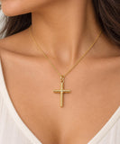 Twisted Rope Effect Cross Necklace, Made From Solid Cast Gold, British Hallmarked