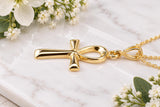 Small Ankh Cross Necklace, Made From Solid Cast Gold, British Hallmarked