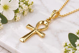 Small Ankh Cross Necklace, Made From Solid Cast Gold, British Hallmarked