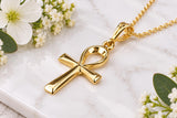 Small Ankh Cross Necklace, Made From Solid Cast Gold, British Hallmarked
