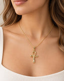 Small Ankh Cross Necklace, Made From Solid Cast Gold, British Hallmarked