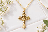 Small Crucifix Necklace, Made From Solid Cast Gold, British Hallmarked