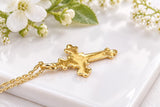 Small Crucifix Necklace, Made From Solid Cast Gold, British Hallmarked
