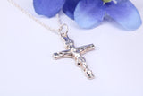 Small Crucifix Necklace, Made From Solid Cast Silver, Complete With Silver Chain