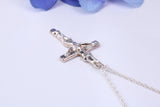 Small Crucifix Necklace, Made From Solid Cast Silver, Complete With Silver Chain