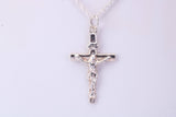 Small Crucifix Necklace, Made From Solid Cast Silver, Complete With Silver Chain