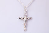 Small Crucifix Necklace, Made From Solid Cast Silver, Complete With Silver Chain