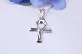 Small 27 mm Long Ankh Cross Necklace, Made From Solid Cast Silver